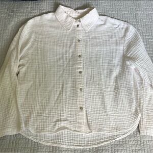 Women’s H&M LS Button Down White Shirt Size S NWOT